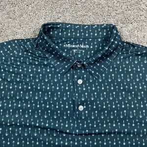 Mizzen + Main Polo Shift Mens Large‎ Versa Short Sleeve Fjord Agave Classic Trim